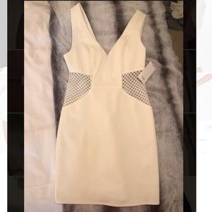 Tobi White mesh cutout mini dress